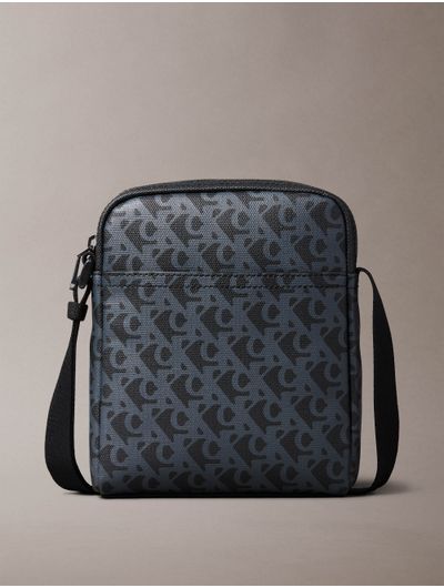 Bandolera-Calvin-Klein-Reporter-Monograma-Mosaico-Hombre-Negro