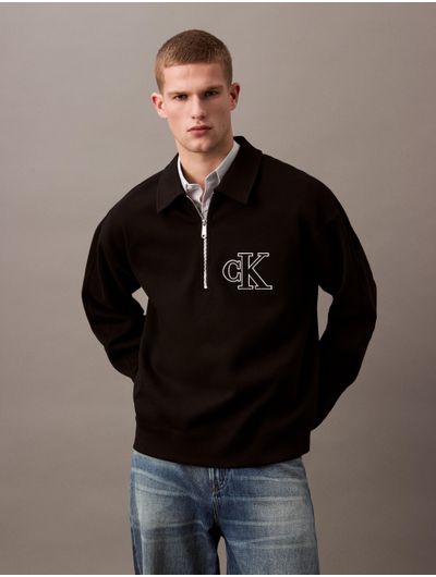 Sudadera-Calvin-Klein-Polo-Monograma-Hombre-Negro