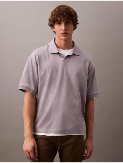 Polo-Calvin-Klein-Acanalado-Hombre-Gris