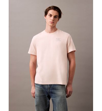 Playera Calvin Klein Estampado Espalda Hombre Rosa Playeras