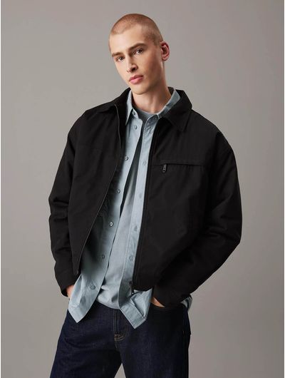 Chamarra-Calvin-Klein-Sarga-de-Algodon-Hombre-Negro