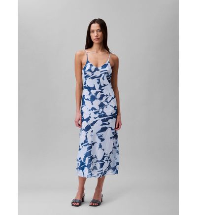 Vestido Calvin Klein Estampado Mujer Azul Vestidos Calvin