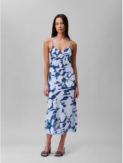 Vestido-Calvin-Klein-Estampado-Mujer-Azul