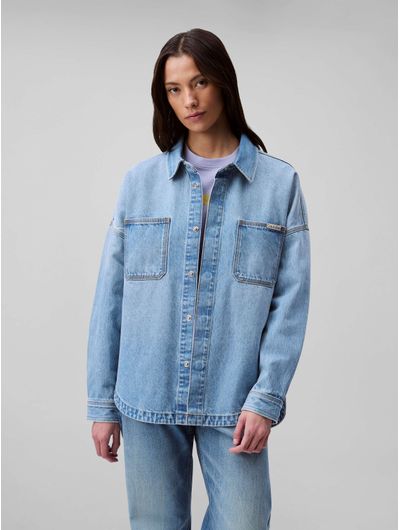 Camisa-Calvin-Klein-Denim-Oversized-Mujer-Azul