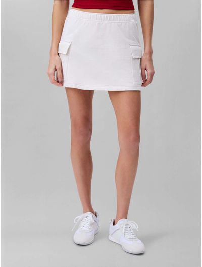 Falda-Calvin-Klein-Mini-Cargo-Mujer-Blanco