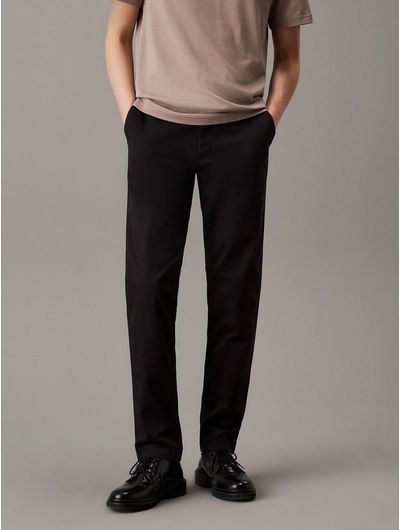 Pantalon-Calvin-Klein-Chino-de-Sarga-Hombre-Negro