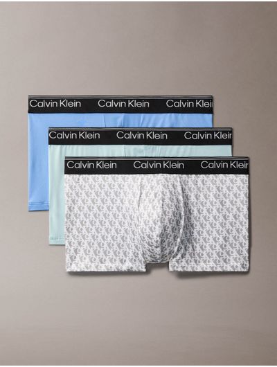 Trunks-Calvin-Klein-Micro-Stretch-Low-Rise-Pack-de-3-Hombre-Azul