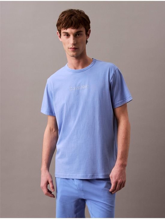 Playera-Calvin-Klein-de-Pijama-Logo-Hombre-Azul