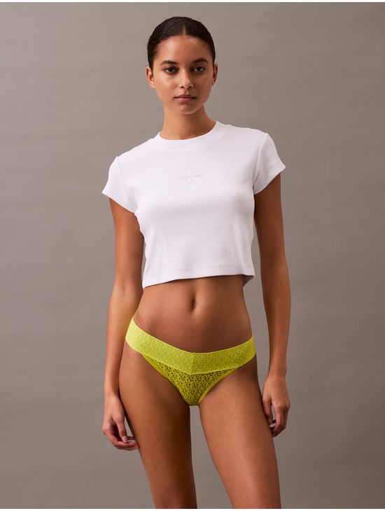 Bikini-Calvin-Klein-Icon-Logo-Lace-Low-Rise-Mujer-Verde