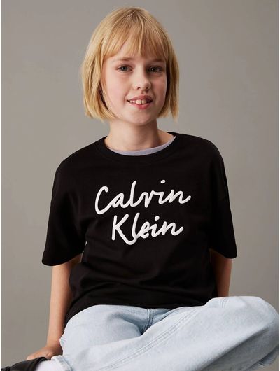 Playera-Calvin-Klein-Logo-Niña-Negro