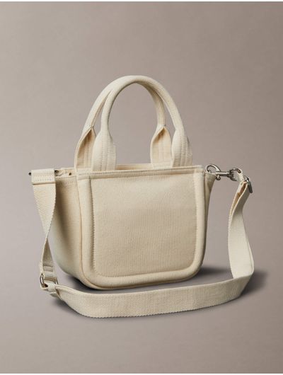 Mini-Tote-Calvin-Klein-Canvas-Monograma-Mujer-Beige