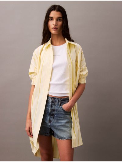 Vestido-Calvin-Klein-Camisero-Rayas-Mujer-Amarillo
