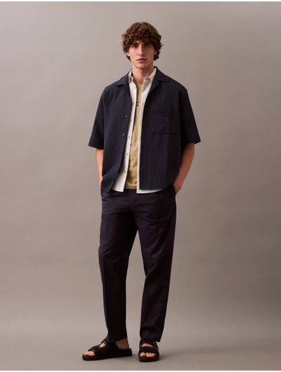 Camisa-Calvin-Klein-Seersucker-Manga-Corta-Hombre-Azul