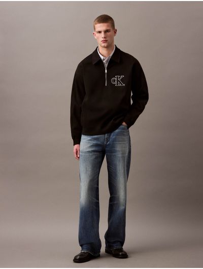 Sudadera-Calvin-Klein-Polo-Monograma-Hombre-Negro