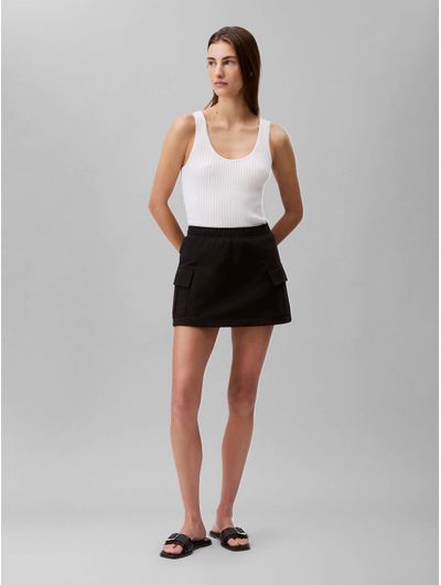 Falda-Calvin-Klein-Mini-Cargo-Mujer-Negro