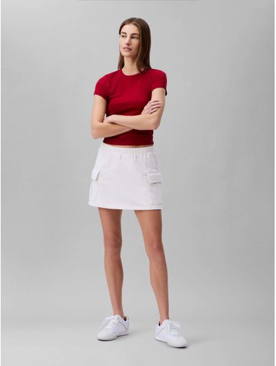 Falda-Calvin-Klein-Mini-Cargo-Mujer-Blanco