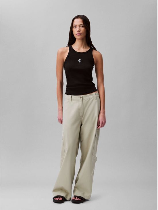 Tank-Calvin-Klein-Acanalada-Bordado-Mujer-Negro