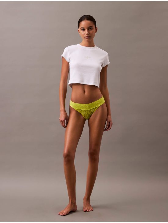 Bikini-Calvin-Klein-Icon-Logo-Lace-Low-Rise-Mujer-Verde