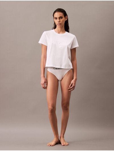 Playera-Calvin-Klein-de-Pijama-Logo-Mujer-Blanco