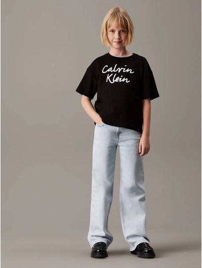 Playera-Calvin-Klein-Logo-Niña-Negro