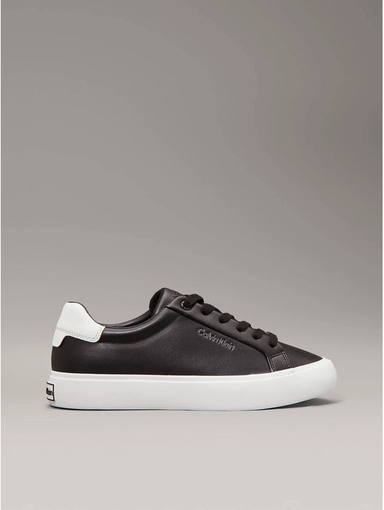 Tenis-Calvin-Klein-de-Piel-Logo-Mujer-Negro