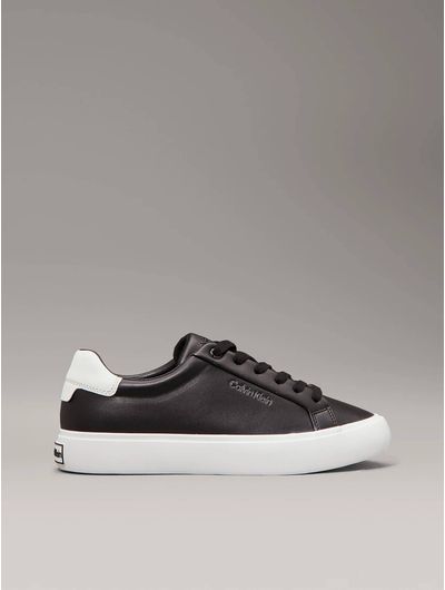 Tenis-Calvin-Klein-de-Piel-Logo-Mujer-Negro