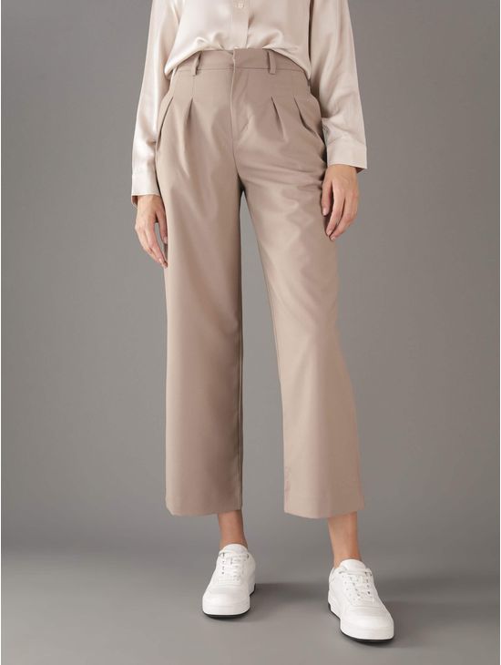 Pantalon-Calvin-Klein-Jeans-con-Pierna-Ancha-Mujer-Cafe