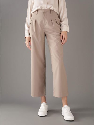 Pantalon-Calvin-Klein-Jeans-con-Pierna-Ancha-Mujer-Cafe