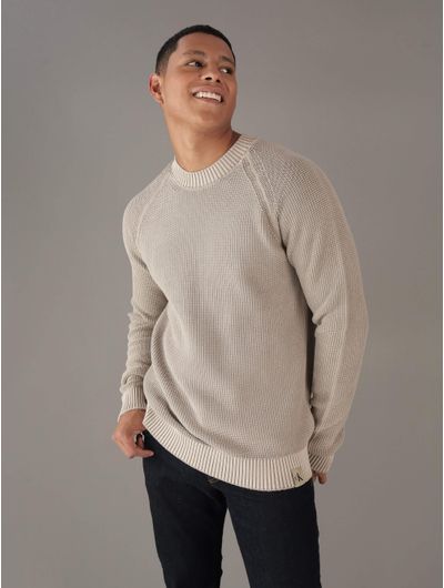 Sueter-Calvin-Klein-Jeans-con-Monograma-Bordado-Hombre-Beige