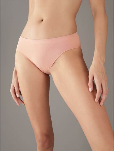 Bikini-Calvin-Klein-Logo-Tonal-Mujer-Beige