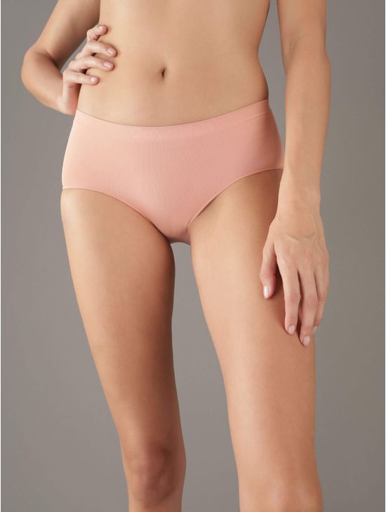 Boyshort-Calvin-Klein-Logo-Tonal-Mujer-Beige