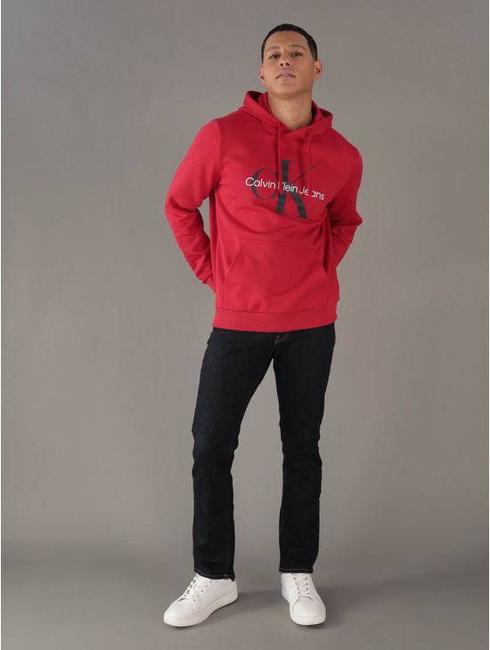 Sudadera-Calvin-Klein-con-Monologo-Estampado-Hombre-Rojo