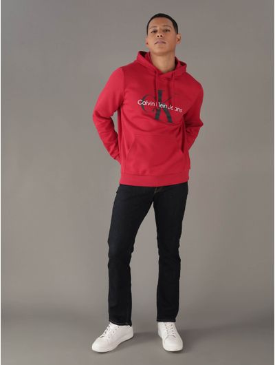 Sudadera-Calvin-Klein-con-Monologo-Estampado-Hombre-Rojo