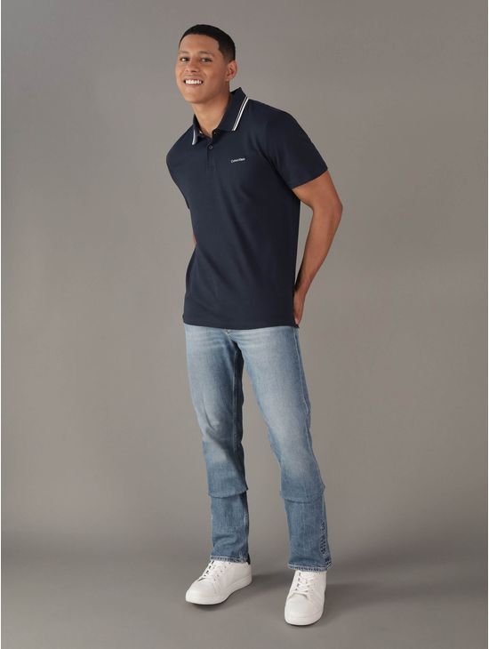 Polo-Calvin-Klein-Liquid-Touch-con-Logotipo-Bordado-Hombre-Azul