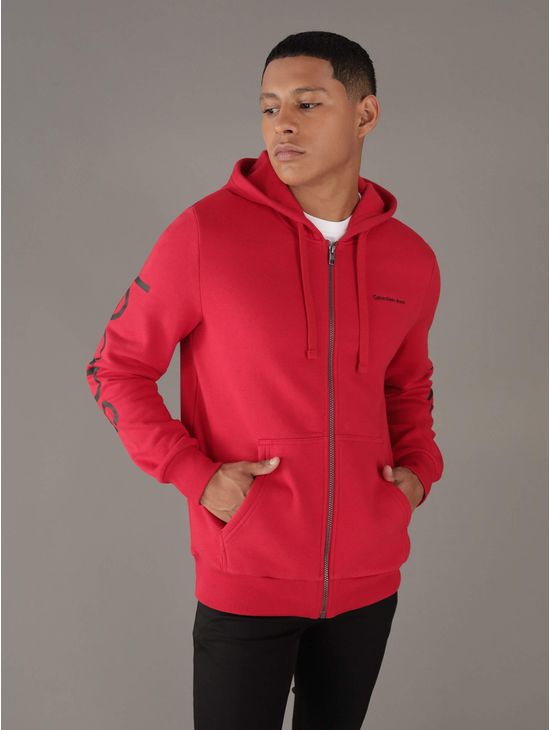 Sudadera-Calvin-Klein-con-Logo-Bordado-Hombre-Rojo