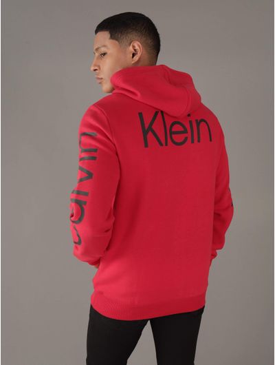 Sudadera-Calvin-Klein-con-Logo-Bordado-Hombre-Rojo
