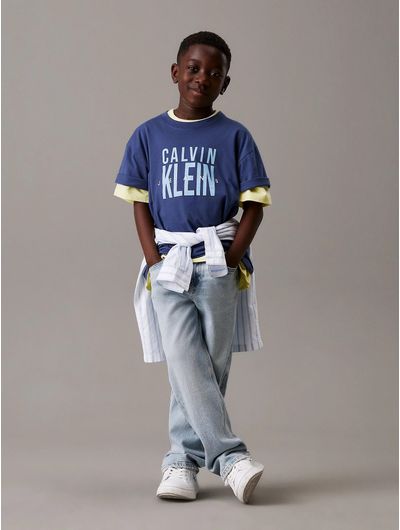 Playera-Calvin-Klein-Logo-Niño-Azul