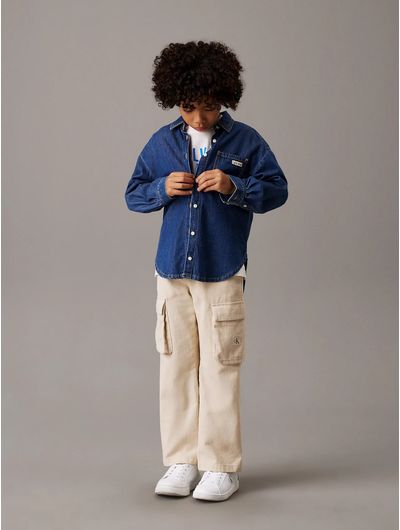 Playera-Calvin-Klein-Logo-Niño-Blanco