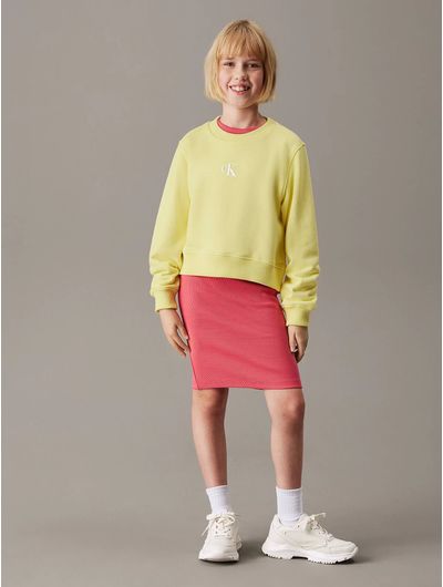 Sudadera-Calvin-Klein-Monograma-Niña-Amarillo