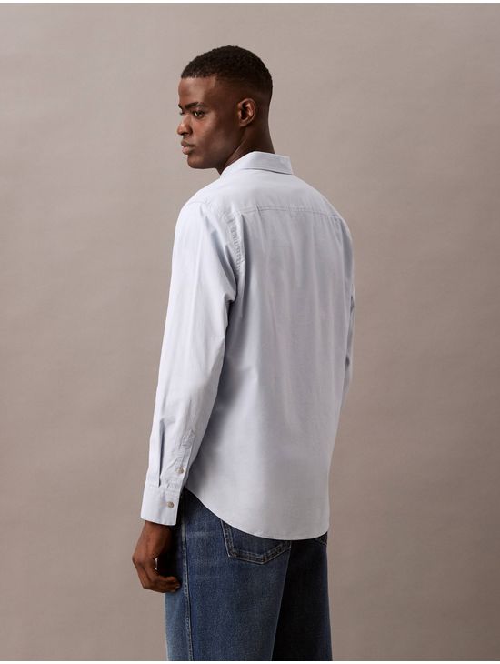 Camisa-Calvin-Klein-Oxford-Monograma-Hombre-Azul