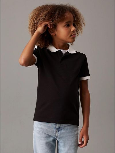 Polo-Calvin-Klein-Pique-Niño-Negro