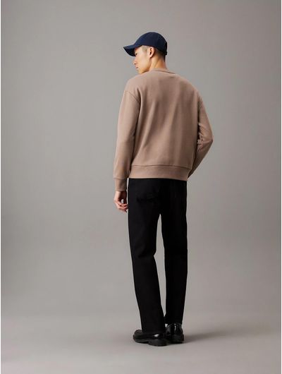 Sudadera-Calvin-Klein-Micro-Logo-Hombre-Cafe