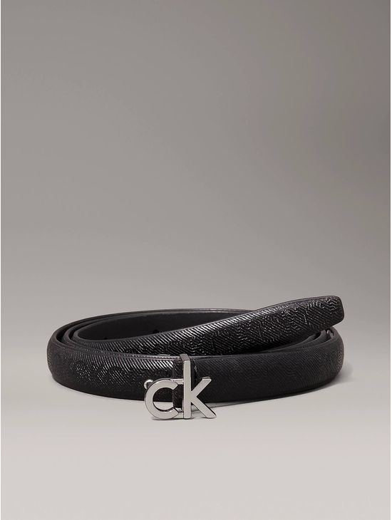 Cinturon-Calvin-Klein-Delgado-Monograma-Mujer-Negro