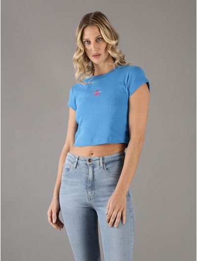Playera-Calvin-Klein-con-Monologo-estampado-Mujer-Azul