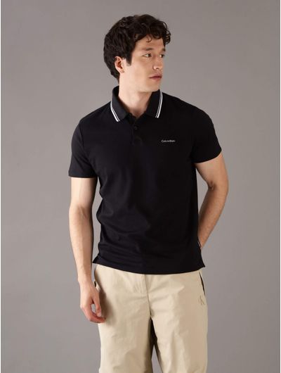 Polo-Calvin-Klein-Logo-Hombre-Negro