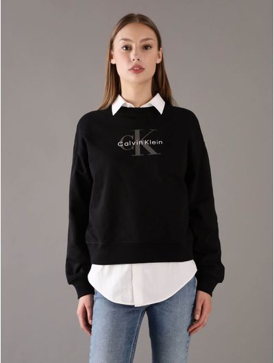 Sudadera-Calvin-Klein-Monologo-Mujer-Negra