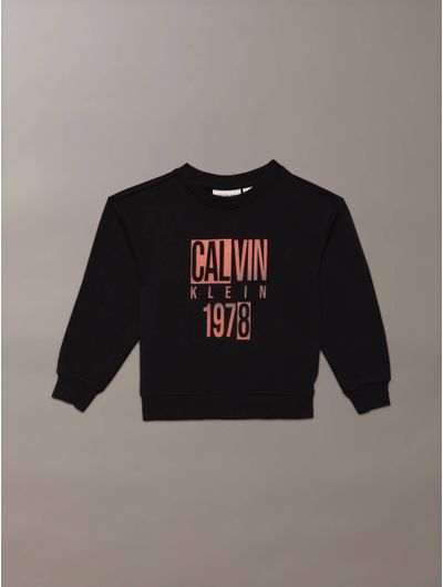 Sudadera-Calvin-Klein-Logo-Niño-Negro