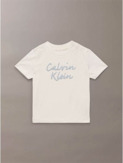 Playera-Calvin-Klein-Logo-Niña-Beige