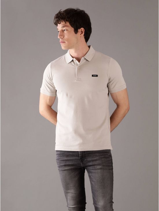 Polo-Calvin-Klein-Logo-Hombre-Gris