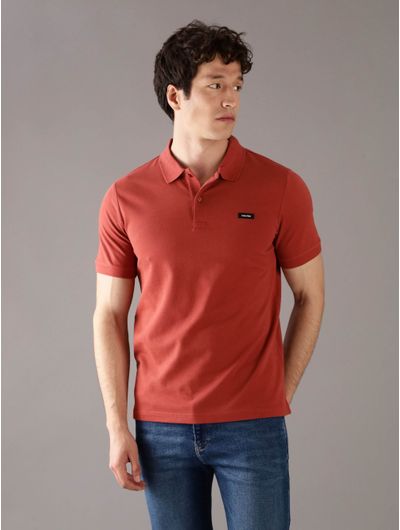 Polo-Calvin-Klein-Logo-Hombre-Naranja